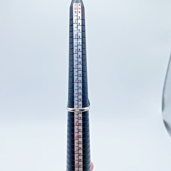 Solar Quartz Silver Vermeil Plated Ring Gray Green White Size 8 Unisex Boho - Picture 7 of 8